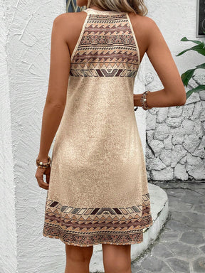 EMERY ROSE Vestido feminino sem mangas com decote tipo halter em estilo boêmio estampado.