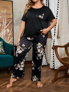 Conjunto de Pijama com Estampa Floral Plus