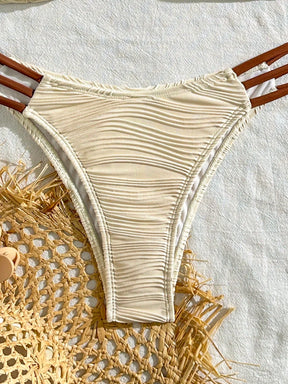 SHEIN Swim Conjunto de Maiô Bikini sexy feminino com recortes e drapeados em bloco de cores para praia de verão