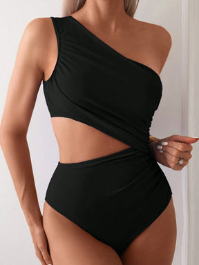 SHEIN Swim Maiô de Praia com Babado Vazado para Verão e Férias Feminino