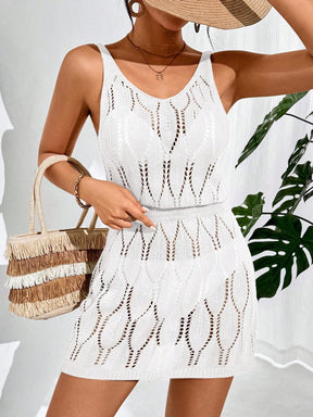 Swim Vcay Vestidos de Praia para Mulheres, Decote Redondo, Costas Descubertas, Cor Sólida, Casual, Capa para o Verão