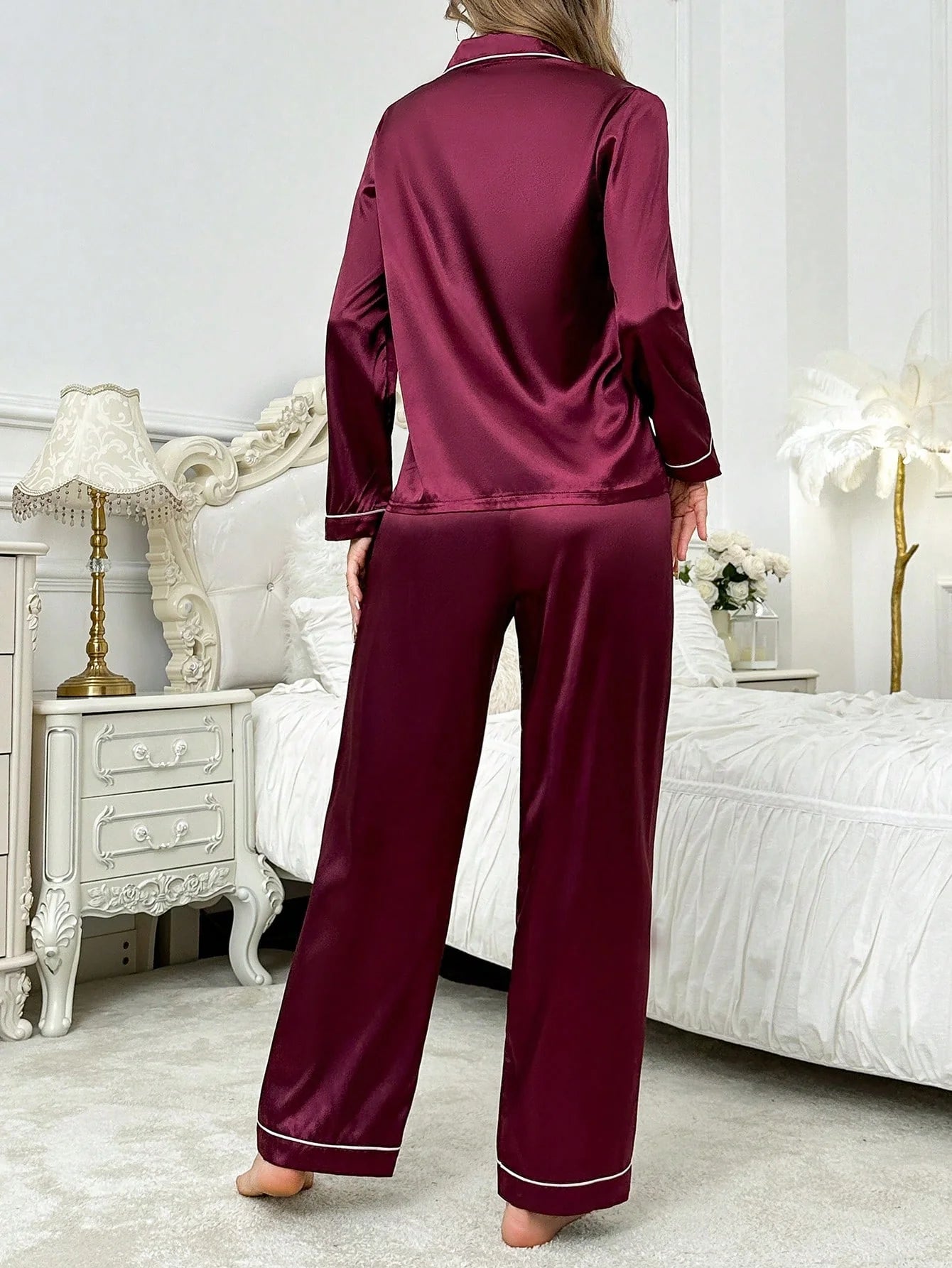 Conjunto de Pijama Feminino Tecido Jacquard Estampa de Animal