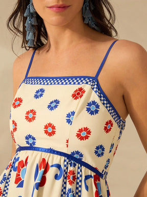 CAJUNI Vestido de Verão Casual Feminino com Estampa de Selenipédio e Azálea, de Tiras Finas e Costas Abertas, Elegante e Gracioso