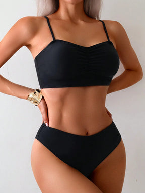 4 Peças/Conjunto Capa com Borla e Shorts de Praia Maiô Bikini, Para Básicos de Férias