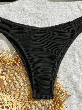 SHEIN Swim Conjunto de Maiô Bikini sexy feminino com recortes e drapeados em bloco de cores para praia de verão