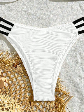 SHEIN Swim Conjunto de Maiô Bikini sexy feminino com recortes e drapeados em bloco de cores para praia de verão