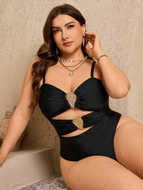 Swim Lushoire Maiô Reforçado Para Verão Feminino, Cor Única, Decote Nas Costas, Sensual