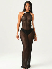 Swim Chiccia Vestido Crochê Backless SHEINxMelMaia Feminino