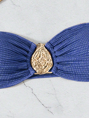 3 Peças Novo Conjunto de Maiô Bikini Fashion Sexy Cor Sólida em Marrom, Para Praia de Verão para Mulheres, Conjunto de Sutiã de Alça e Parte Inferior de Maiô Bikini