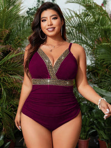 Swim Lushoire Maiô Plus Size Com Design De Alça Tecida