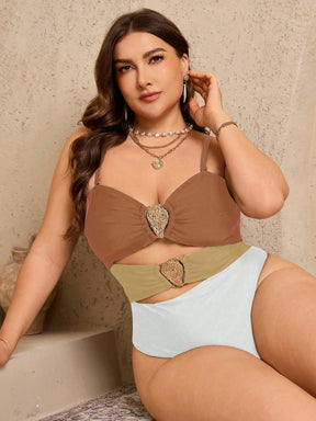 Swim Lushoire Maiô Reforçado Para Verão Feminino, Cor Única, Decote Nas Costas, Sensual