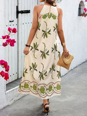 Breezaya Vestido Casual Curto Feminino com Alça Fina e Estampa Remendada, Estampa Aleatória