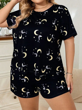 Conjunto de Pijama com Estampa de Lua e Estrela