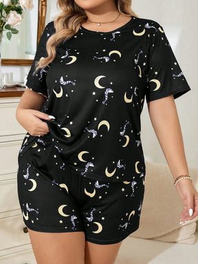 Conjunto de Pijama com Estampa de Lua e Estrela