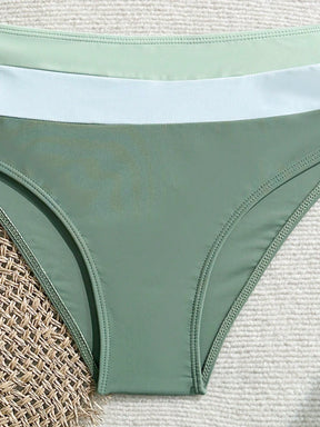 Swim Lushoire Novo Maiô Bikini Fashionista Sexy Recortado Colorido, Conjunto de Maiô de Cintura Alta, Maiô Retrátil Charmoso de Verão