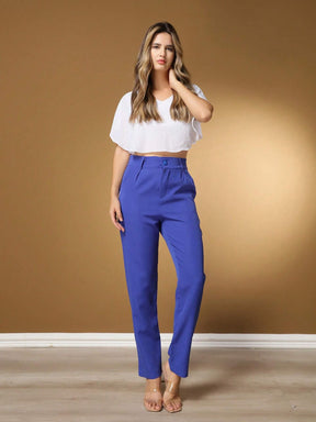 Calça Alfaiataria Com Prega Skinny Larissa