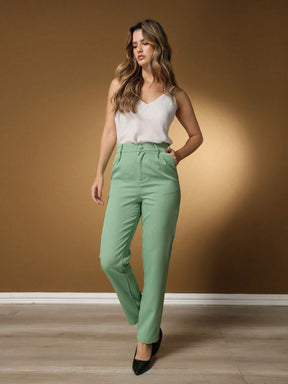 Calça Alfaiataria Com Prega Skinny Larissa