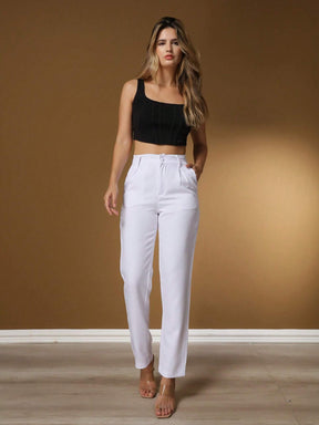 Calça Alfaiataria Com Prega Skinny Larissa