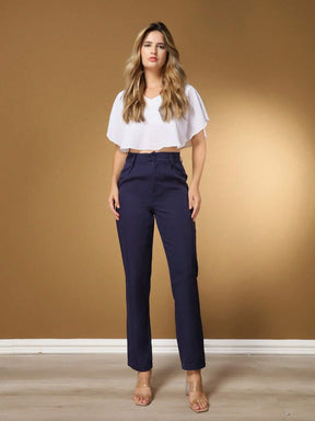 Calça Alfaiataria Com Prega Skinny Larissa