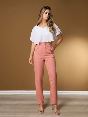 Calça Alfaiataria Com Prega Skinny Larissa
