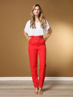 Calça Alfaiataria Com Prega Skinny Larissa