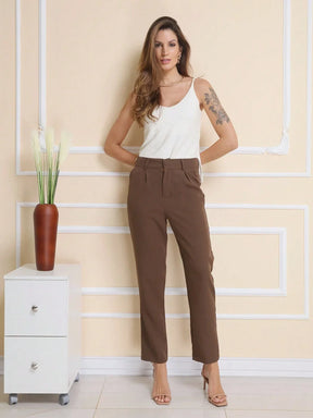 Calça Alfaiataria Com Prega Skinny Larissa