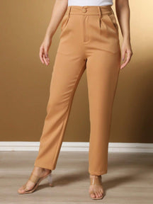 Calça Alfaiataria Com Prega Skinny Larissa Amarelo Mostarda / P