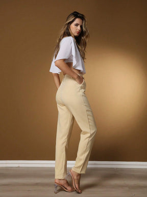 Calça Alfaiataria Com Prega Skinny Larissa