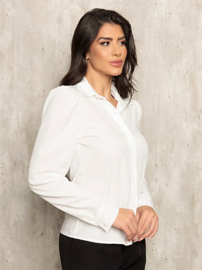 Camisa Manga Longa Bufante Com Botões Social Andressa