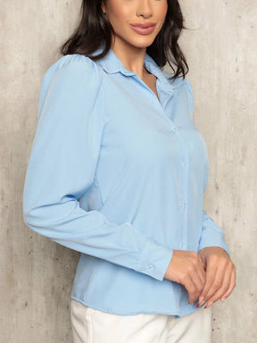 Camisa Manga Longa Bufante Com Botões Social Andressa