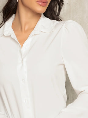 Camisa Manga Longa Bufante Com Botões Social Andressa