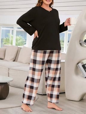 Pijama Longo Plus Size Xadrez Clover