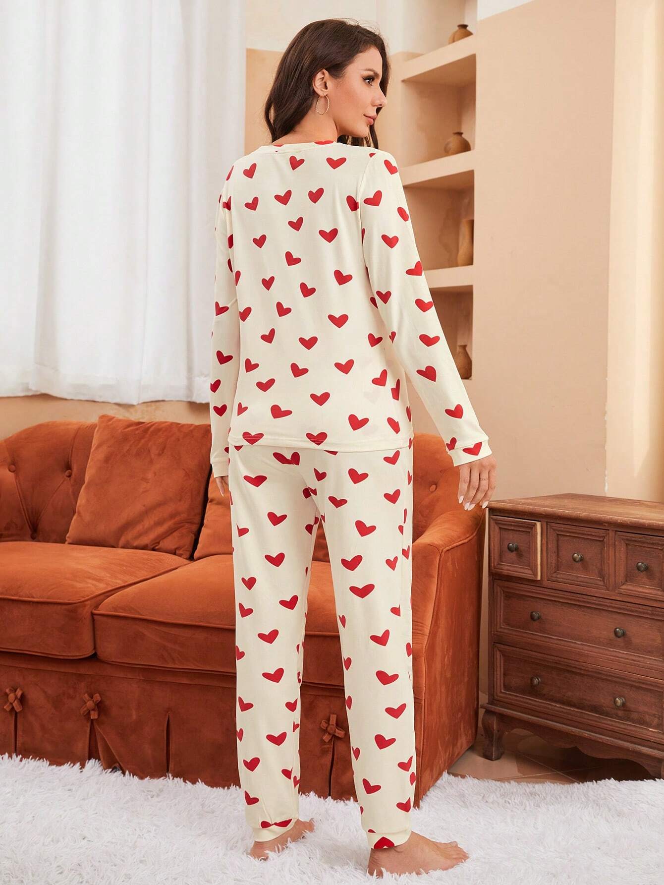 Pijama Longo Corações Babi