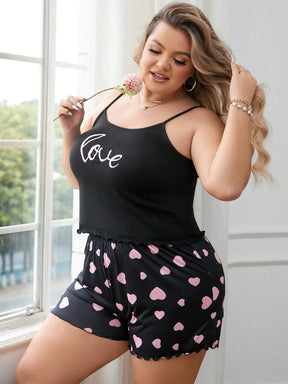 Pijama Curto Plus Size Corações Martina