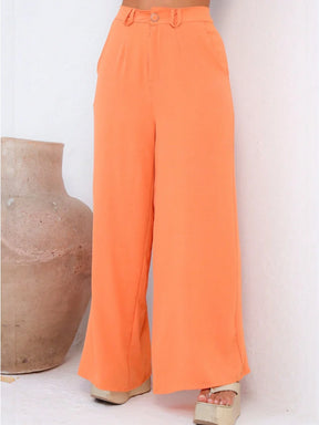 Conjunto Calça Pantalona E Cropped Tomara Que Caia Miriam