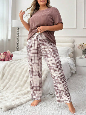 Pijama Longo Plus Size Xadrez Giulia