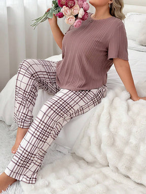 Pijama Longo Plus Size Xadrez Giulia