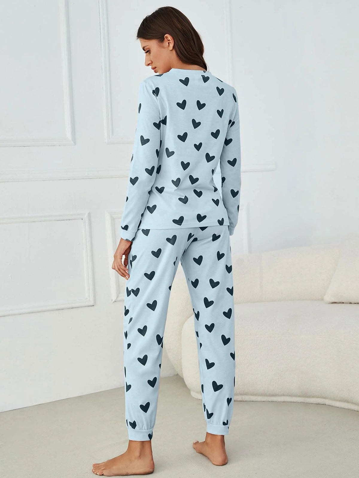 Pijama Longo Corações Babi