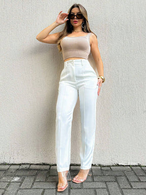 Calça Alfaiataria Com Bolso Em Vinco Eduarda