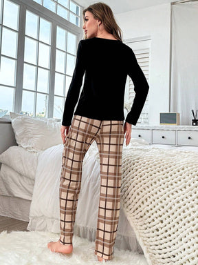 Pijama Longo Ursinho Xadrez Rachel