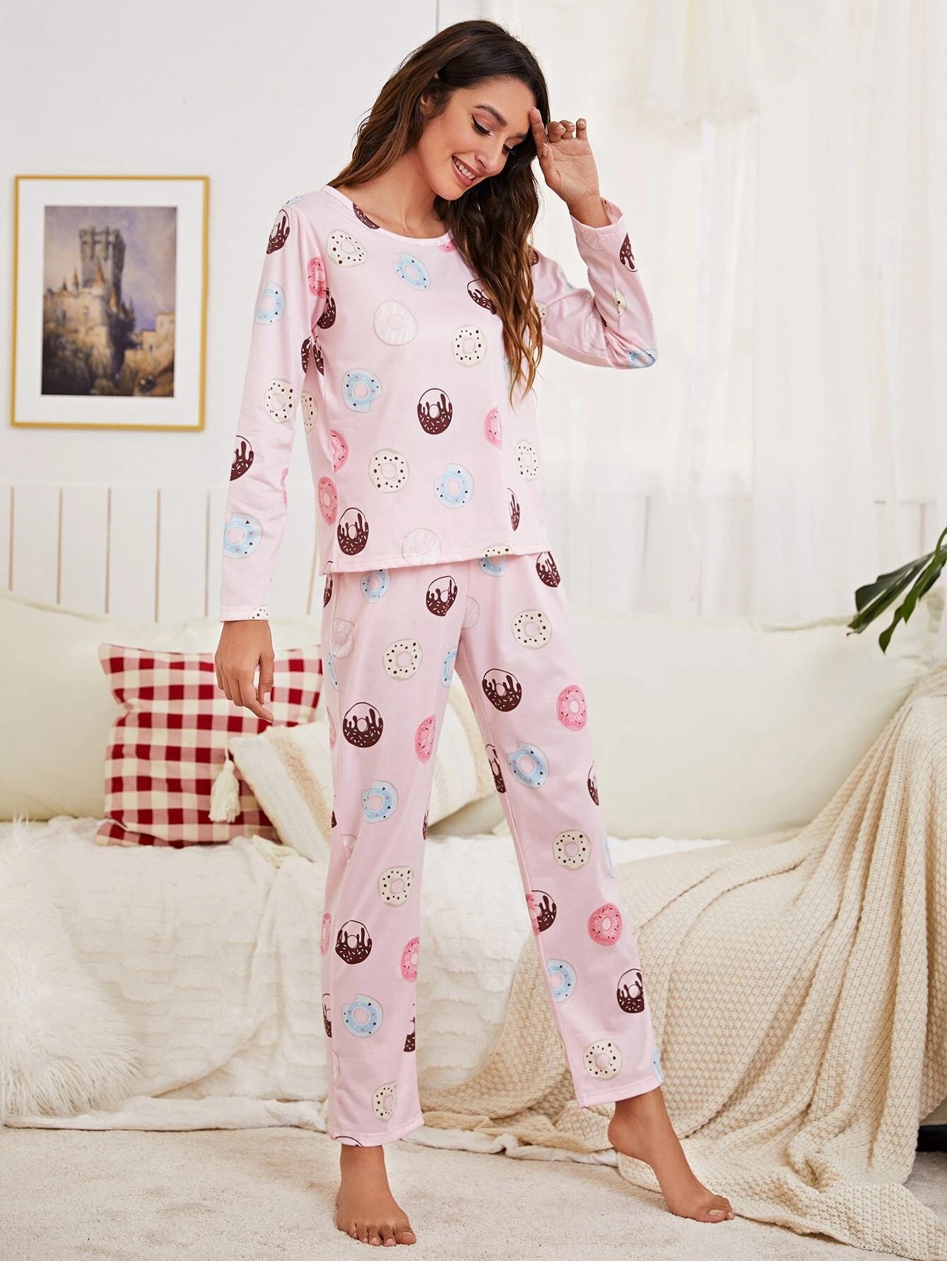 Pijama Longo com Máscara de Olho Leonor