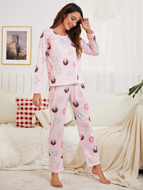 Pijama Longo com Máscara de Olho Leonor