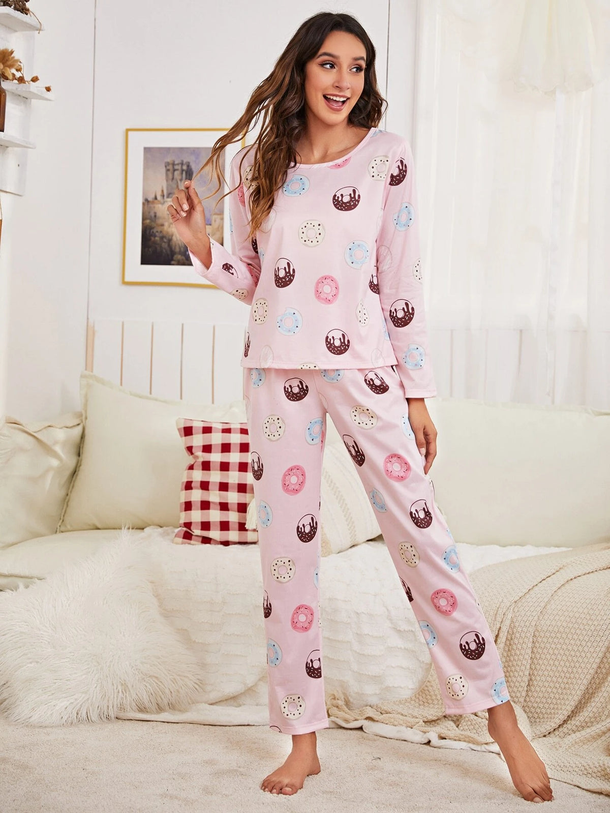 Pijama Longo com Máscara de Olho Leonor