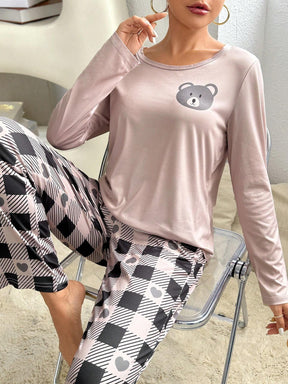 Pijama Longo Ursinho Xadrez Tammy