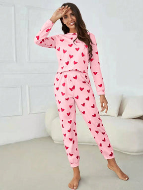 Pijama Longo Corações Babi
