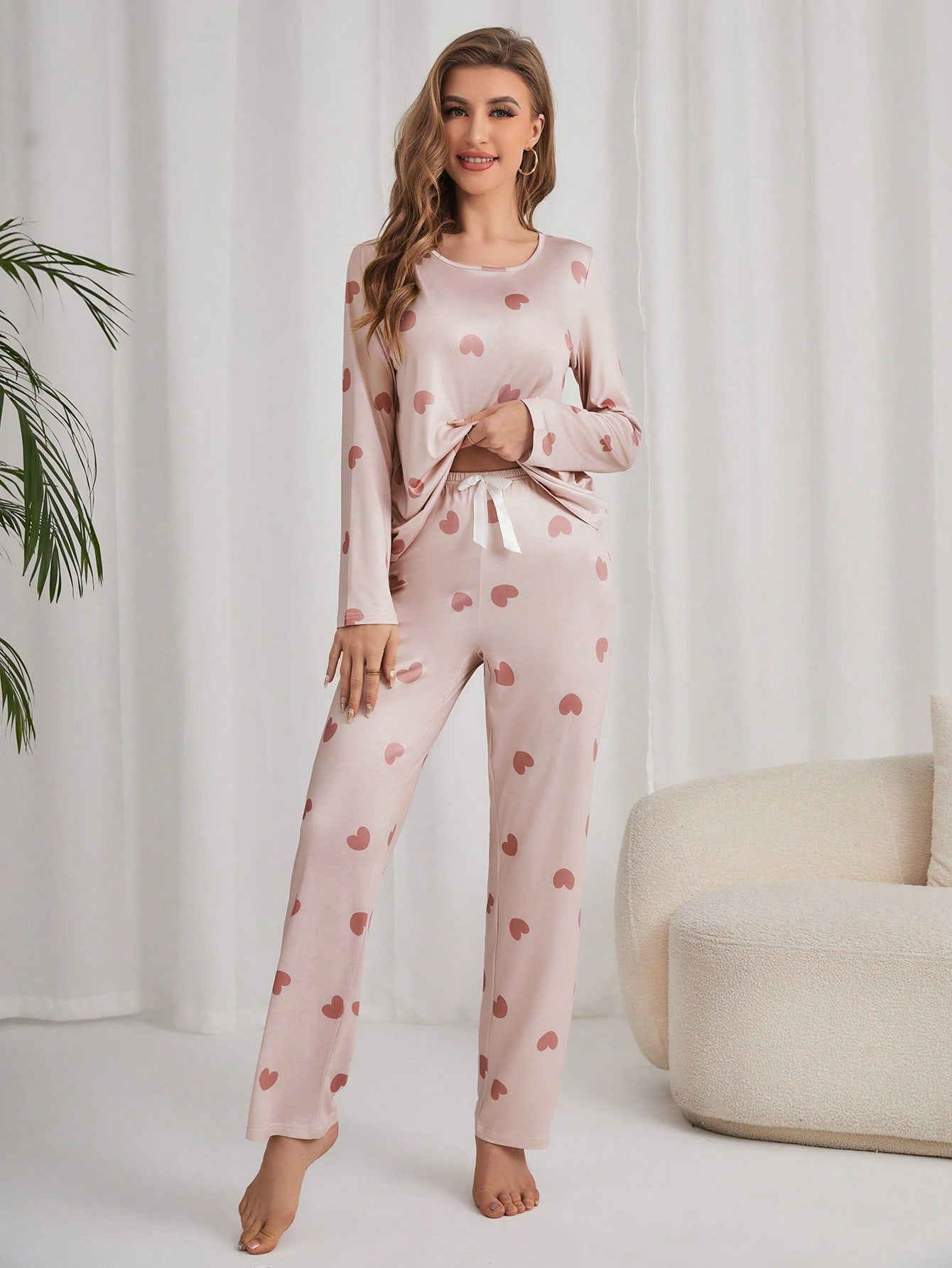 Pijama Longo Nude Corações Luzia