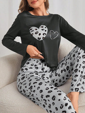Pijama Longo Corações Pintados Amely