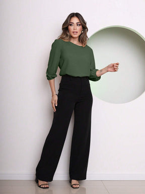 Blusa Alfaiataria Com Manga Regulável Patrícia
