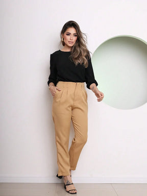 Blusa Alfaiataria Com Manga Regulável Patrícia