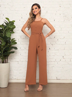 Macacão Longo Plissado De Alçinha Luana Feminino